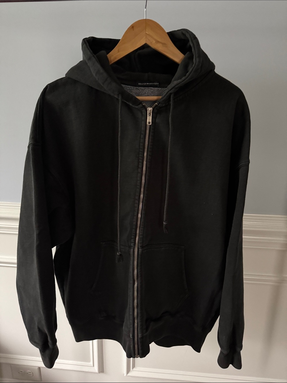 BRANDY MELVILLE Oversized Heavy Duty Full-Zip Hoodie Jacket One Size